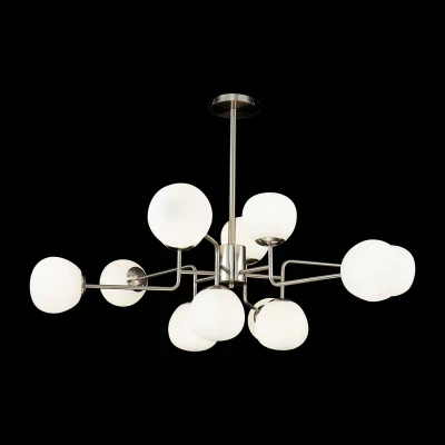Afbeelding van Maytoni Erich kroonluchter 12 lamps nikkel/wit