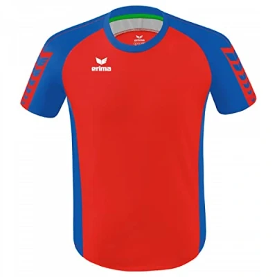 Afbeelding van Erima Six Wings Shirt Korte Mouw Heren Rood / New Royal Maat: M