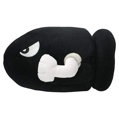 Afbeelding van SUPER MARIO Bullet Bill pluche dier Sanei officieel gelicentieerd product, AC15UK, meerkleurig