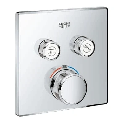 Afbeelding van Grohe Smartcontrol afdekset thermostaat 2 functies Chroom