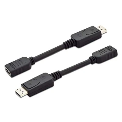 Afbeelding van Digitus AK 340400 001 S DisplayPort / HDMI Adapter [1x stekker 1x bus] Zwart 15.00 cm