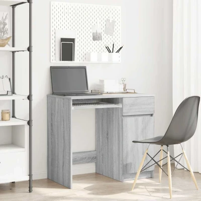 Afbeelding van vidaXL Bureau 86x49x76 cm spaanplaat grijs sonoma