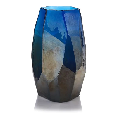 Afbeelding van POLSPOTTEN Graphic Luster Vaas L 40 Cm Donkerblauw