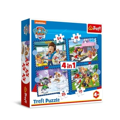Afbeelding van Trefl PAW Patrol, hondenbedrijf 4 in 1 puzzel, puzzels, 35 tot 70 stukjes verschillende moeilijkheidsgraden, voor kinderen vanaf jaar