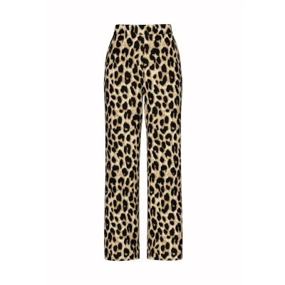 Afbeelding van Pieces Leopard Broek, Dames, Maat: XS, Black