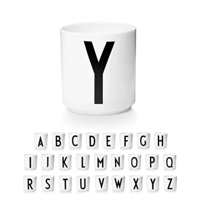 Afbeelding van Design Letters Witte koffiemok (A Z) Stijlvolle premium porseleinen koffiecups Gebruik de als cappuccinokop Perfect cadeau voor dames, heren Verjaardagscadeau 250 ml