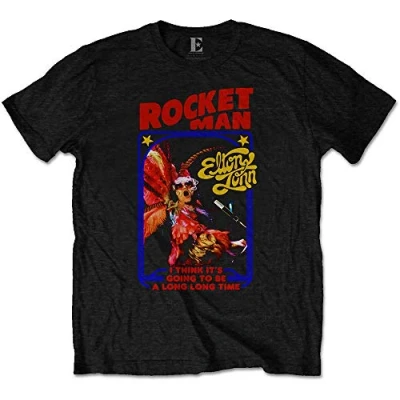 Afbeelding van Elton John Rocketman Feather Suit Heren T shirt L Zwart