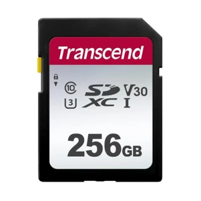 Image de Transcend 300S Carte mémoire flash 256 Go Video Class V30 / UHS I U3 Class10 SDXC