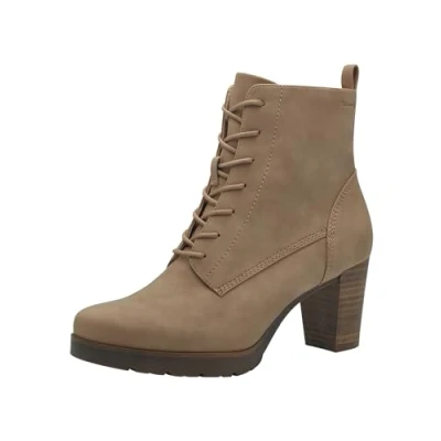 Afbeelding van Tamaris Veterboots, Dames, Maat: 42, Taupe Hoogwaardig imitatieleer
