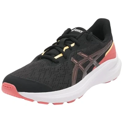 Afbeelding van Asics Hardloopschoenen voor op de weg kinderen, Maat: 35.5, Black/rubble red Textiel/ synthetisch