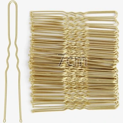 Afbeelding van Mbsomnus 50 stuks U vormige haarspelden 7 cm metalen voor vrouwen meisjes haaraccessoires goud bruin