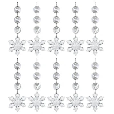 Afbeelding van UCLEVER 10 stuks kristallen hangers in de vorm van een sneeuwvlok voor kroonluchters, XMS zonnevanger om op te hangen ramen en woondecoratie