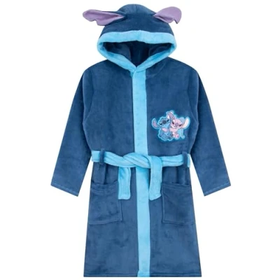 Afbeelding van Disney Stitch badjas voor meisjes, Lilo en Stitch, jurk engeljurk, fleece badjas, Blauw