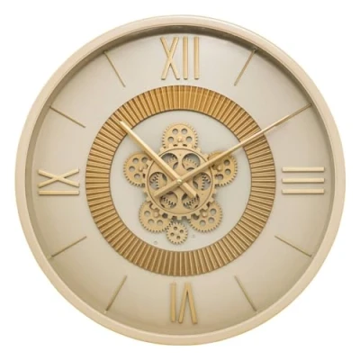Afbeelding van Atmosphera Mechanische klok Guiliana metaal beige d50cm