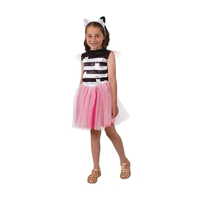 Afbeelding van RUBIES Luxe jurk tutu GABBY&#039;S DOLLHOUSE officieel Gabby en het magische huis kostuum voor kinderen van 3 tot 5 jaar roze zwarte met witte haarband kattenoren