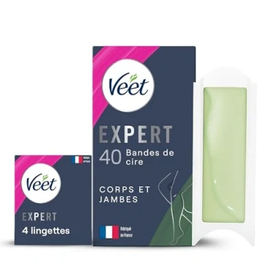 Afbeelding van Veet Expert 40 strips koude was voor lichaam en benen droge huid perfecte afwerking langdurige ontharing