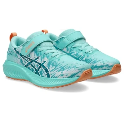 Afbeelding van Asics Prenoosa TRI 16 Unisex Hardloopschoenen voor op de weg kinderen, Maat: 27, Illuminate mint/wave teal Textiel/ synthetisch