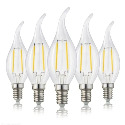 Afbeelding van Hellum 5 x E14 LED lamp, 250 lm, warm wit, E14, 2 W, komt overeen met 25 W gloeilampen, 2700 K, transparant