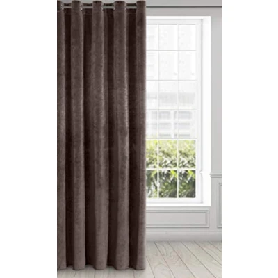 Afbeelding van Eurofirany Ria Gordijn van zacht velours, 1 stuk, elegant, hoogwaardig, glamour, slaapkamer, woonkamer, bruin, 140 x 250 cm