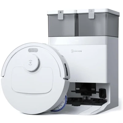 Afbeelding van ECOVACS DEEBOT T30C OMNI robotstofzuiger met station, 20.000Pa, warm water wassen 75 ℃, OZMO Turbo 2.0 dweil, ZeroTangle 3.0 borstel, adaptieve natte reiniging, wit