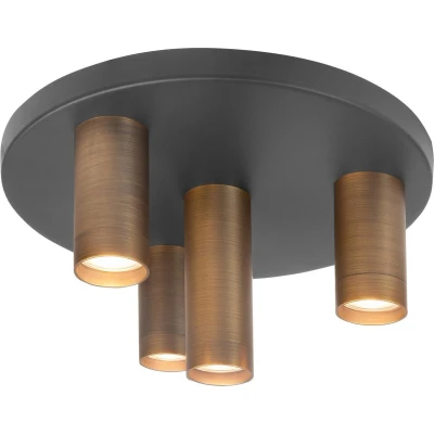 Afbeelding van Highlight Plafondlamp Perugia 4 lichts Ø 35 cm brons zwart