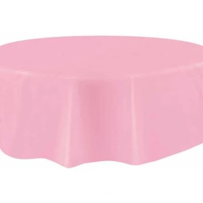 Image de Nappe Ronde Plastique rose clair 213cm