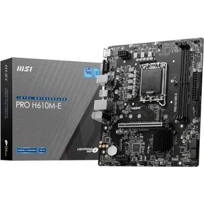 Image de MSI PRO H610M E DDR4 carte mère micro ATX Socket LGA1700 H610 Chipset USB 3.2 Gen 1 Gigabit LAN graphique embarquée (unité centrale requise) audio HD (8 canaux)