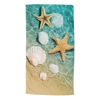 Afbeelding van Good Morning Strandlaken &quot;schelpen in de zee&quot; Multi (100x180 cm) Microfiber