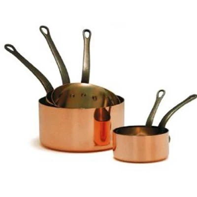 Image de Série 5 Casseroles Cuivre Etamé 12 à 20 cm