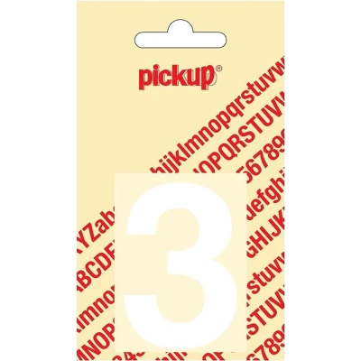 Afbeelding van Plakcijfer Helvetica 60 mm wit 3