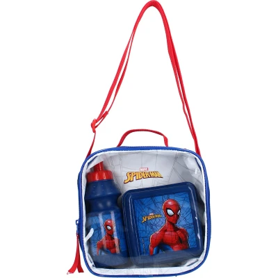 Afbeelding van Kidzroom Lunch BAG SET OF 2 Spiderman Squeeze THE DAY Unisex Brooddoos voor kinderen, Maat: One Size, Blue