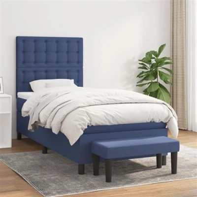 Afbeelding van vidaXL Boxspring met matras stof blauw 80x200 cm