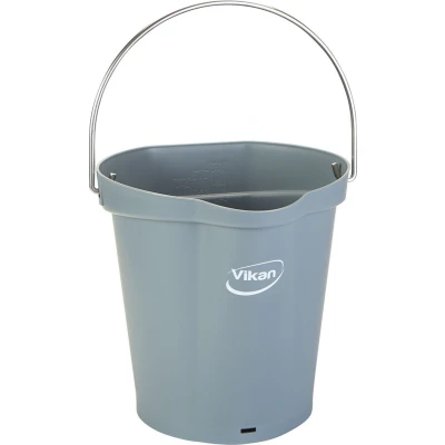 Afbeelding van Vikan Buckets and Lids 6 Liters Hygiene Bucket with Spout Gray Graduation 6ltr