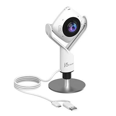 Image de j5create JVCU360 N Caméra pour conférence couleur 2 MP 1920 x 1080 1080p audio USB 2.0 / C MJPEG CC 5 V