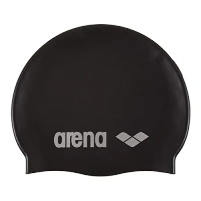 Afbeelding van Arena Classic Silicone Zwembadmuts, uniseks, volwassenen, zwart, NS, zwart/grijs