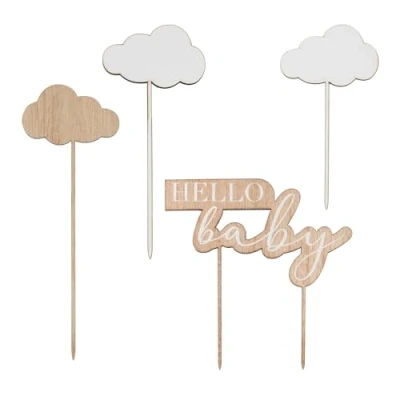 Afbeelding van Ginger ray taartversiering hello baby wolk