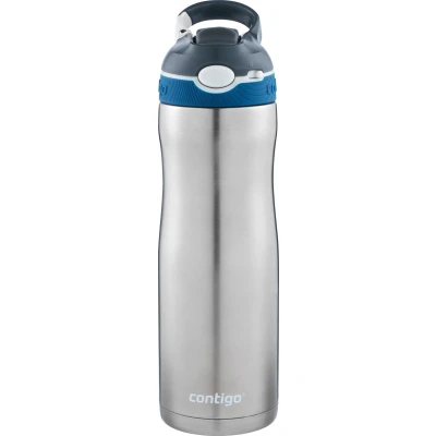 Afbeelding van Contigo Ashland Chill drinkfles met rietje, grote BPA vrije roestvrijstalen waterfles, thermosfles lekvrij, houdt dranken tot 24 uur koel; voor sport, fietsen, joggen, wandelen, 590 ml Monaco