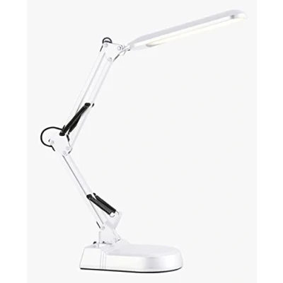 Afbeelding van BEL AIR HOME Led bureaulamp met scharnier, 10 W 3 lichttemperaturen 3000 6500 K, licht en duurzaam, ideaal voor lezen werken, wit, metaal