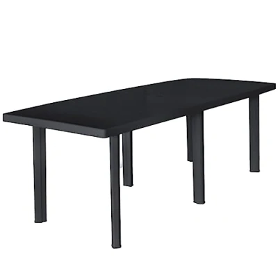 Afbeelding van Tuintafel 216x90x72 cm kunststof antraciet