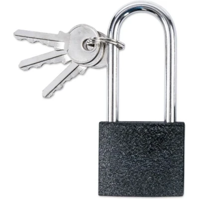 Afbeelding van Wovar Hangslot zwart hoge beugel 40 mm Per Stuk