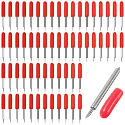 Afbeelding van YOYEAH 60 stuks reservemessen 45 voor Cricut Explore Air/Air 2/Air 3/Maker/Maker 3, Expression vinylsnijmachines (rode dop)