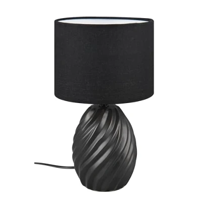 Afbeelding van Melva tafellamp, mat zwart, Ø 18 cm, keramiek, E14