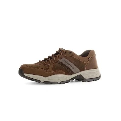 Afbeelding van Pius Gabor Lage sneakers voor heren, uitneembaar voetbed, gecertificeerd leer, Bruine timer.