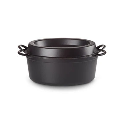 Afbeelding van Le Creuset Gietijzeren Ovale Doufeu In Mat Zwart 32cm 7,2l