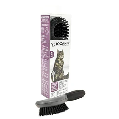 Afbeelding van VETOCANIS Massageborstel voor een zachte kattenverzorging, kleur grijs