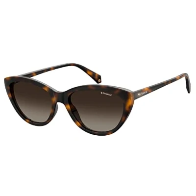 Afbeelding van Polaroid cat eye dames havana bruine gradiënt gepolariseerde zonnebril