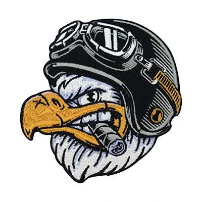 Afbeelding van Finally Home Biker Eagle met Sigaar Strijkpatch voor leren vesten Motorfiets Patches Kutten Patches, Amerika Usa Strijkpatches, Patch Vest Heren
