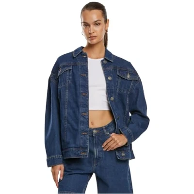 Afbeelding van Urban Classics Oversized 90‘S Spijkerjas, Dames, Maat: XL, Mid indigo washed