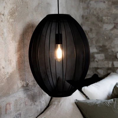 Afbeelding van Hanglamp Florence, zwart, Ø 40 cm, nylon