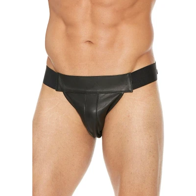 Afbeelding van Shots Ouch! Effen Leren Front Jock Strap L/XL black